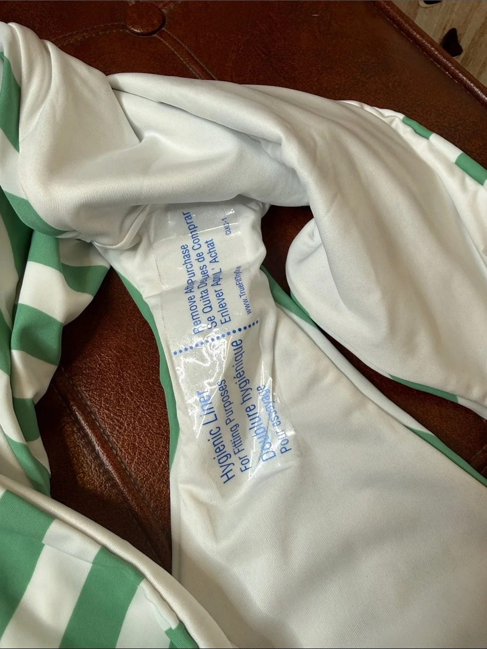 Victoria's Secret Green & White Striped Bikini Bottoms